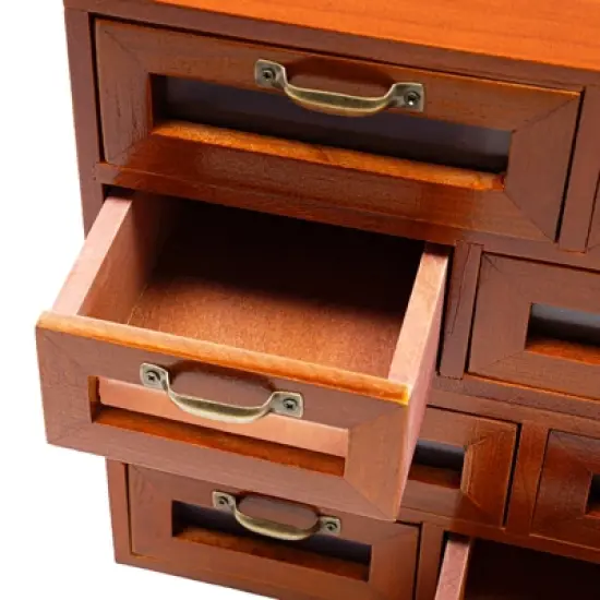 YIYIBYUS Wooden Storage Box With 16 Drawers, Desktop Storage Drawer Organizer image {5}