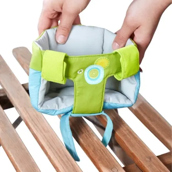 HABA Soft Doll's Bike Seat Blue & Green - Attaches to Handlebars with Hook & Loop Attachment (Scooters Trikes & Bicycles) image {3}