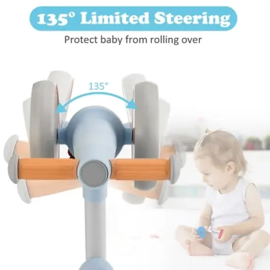 Babyjoy Baby Balance Bikes w/4 Wheels for 12-36 Months Toddler Mini Bike Pink\Blue\Grey image {6}