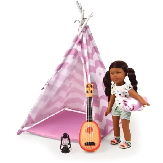 Badger Basket Camping Adventures Doll Tent Set with Accessories - Lavender/White image {3}