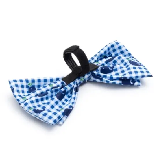 The Worthy Dog Gingham Whales Bow Tie Accessory image {1}
