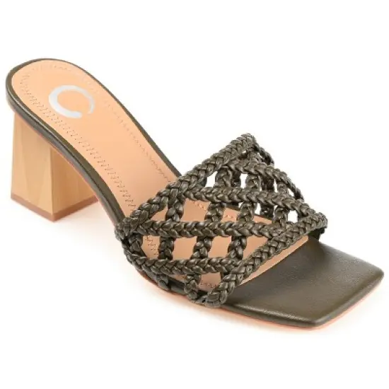 Journee Collection Womens Evvie Tru Comfort Foam Open Square Toe Block Heel Sandals image {11}