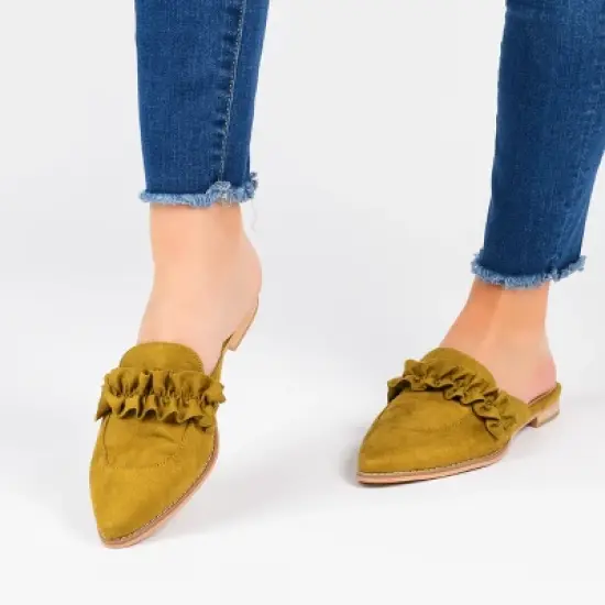 Journee Collection Womens Kessie Slip On Pointed Toe Mules Flats image {8}