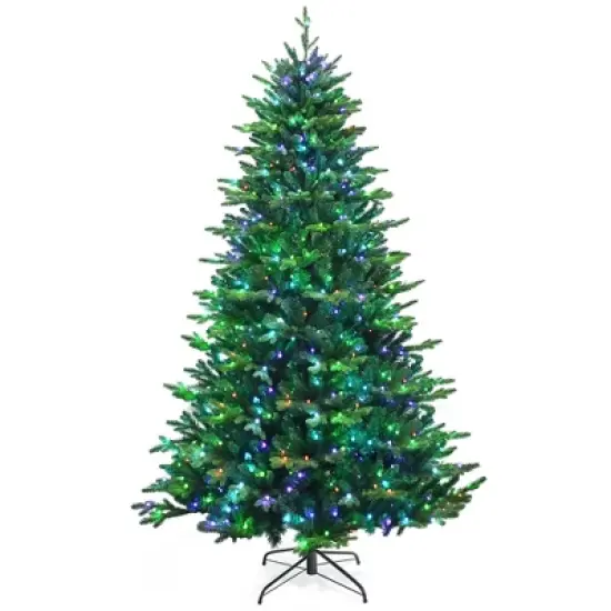 Costway 6ft\7ft\8ft App-Controlled Pre-lit Christmas Tree Multicolor Lights w/ 15 Modes image {12}