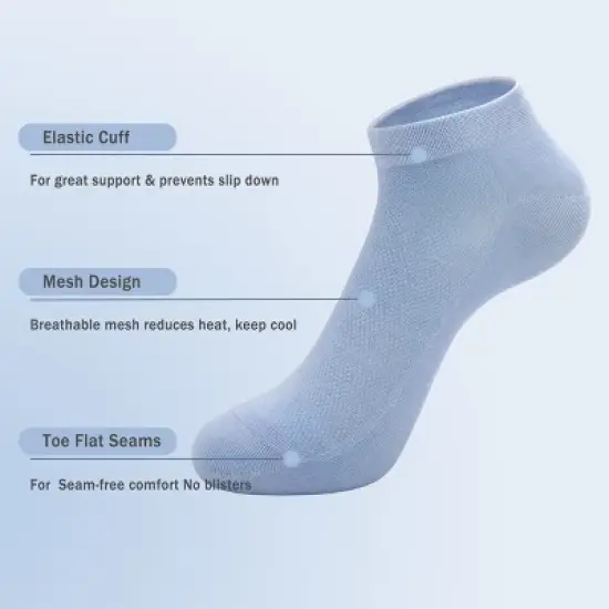 SERISIMPLE Women&rsquo;s Bamboo Ankle Socks &ndash; Ultra-Thin, Breathable Mesh, Lightweight Low-Cut image {7}