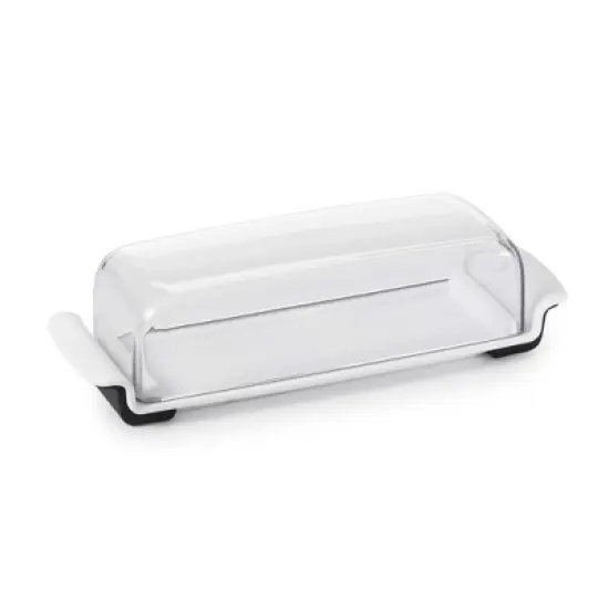 OXO Softworks Butter Dish: White Polypropylene Butter Holder, Dishwasher-Safe, 2-Piece Set, 7.80" Width image {1}
