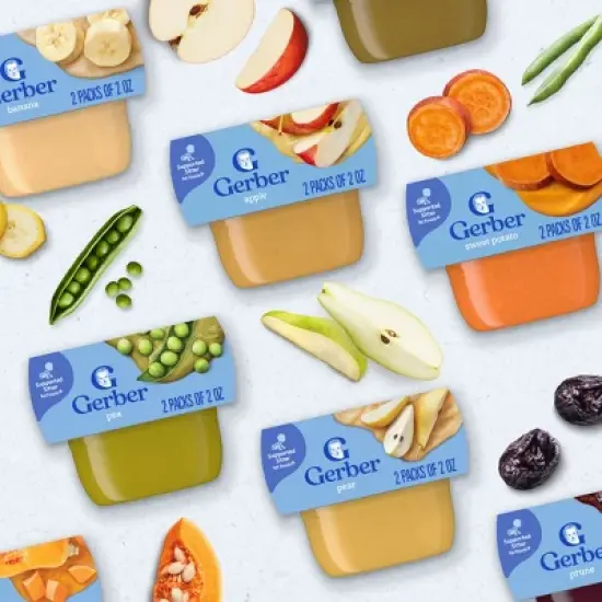 Gerber Baby Food Stage 1 My 1st Veggies Starter Kit Puree Tubs 2oz/6pk image {6}