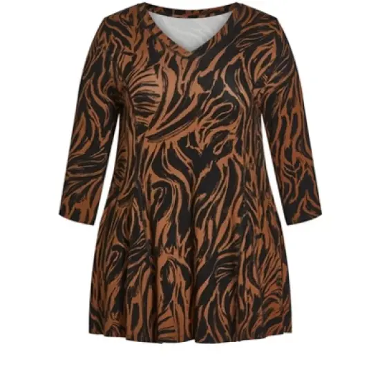 Women's Plus Size Cape Cod Print Tunic - mono | AVENUE image {2}