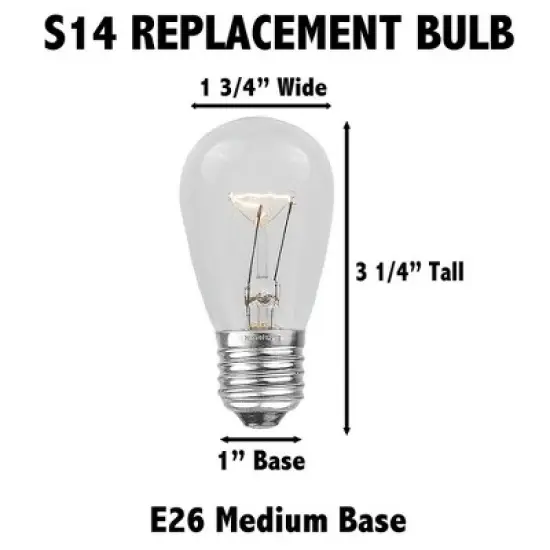 Novelty Lights Edison Outdoor String Lights with 25 Suspended Sockets White Wire 37.5 Feet image {5}
