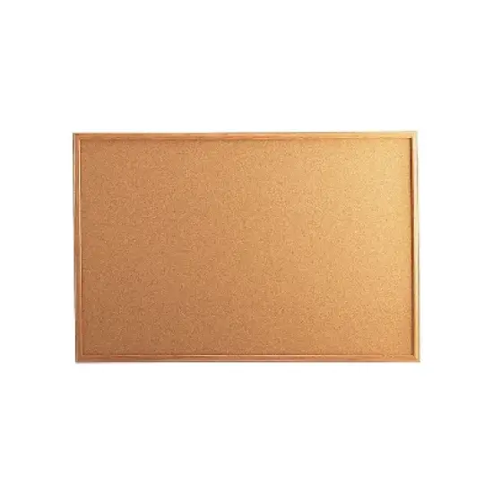 UNIVERSAL Cork Board with Oak Style Frame 36 x 24 Natural Oak-Finished Frame 43603 image {1}