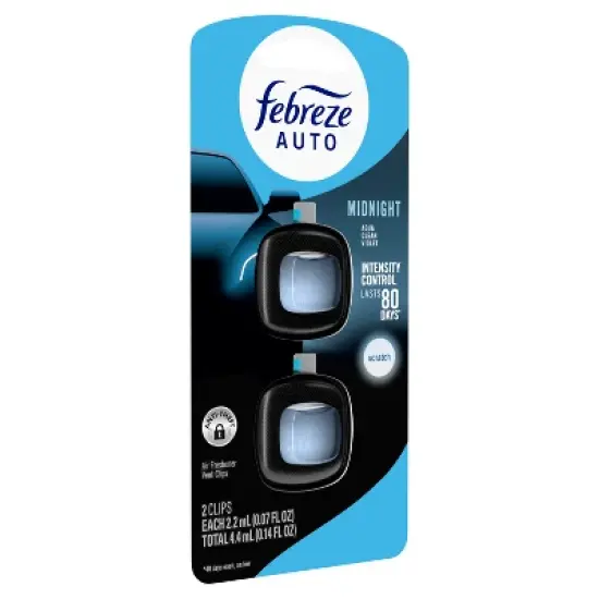 Febreze 2ct Car Auto Midnight: Vent Clips, Adjustable Scent, Phthalate-Free, Disposable, Oil-Based Freshener image {10}