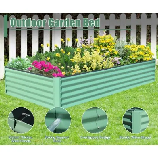 Galvanized Raised Garden Bed, 8x4x1.5FT Tall Galvanized Planter Raised Garden Boxes Outdoor, Large Steel Planter Box For Flowers Vegetables Herbs image {3}