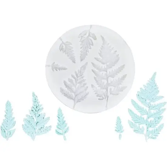 O'Creme Ferns Silicone Fondant Mold - 3" x 4" - White image {1}