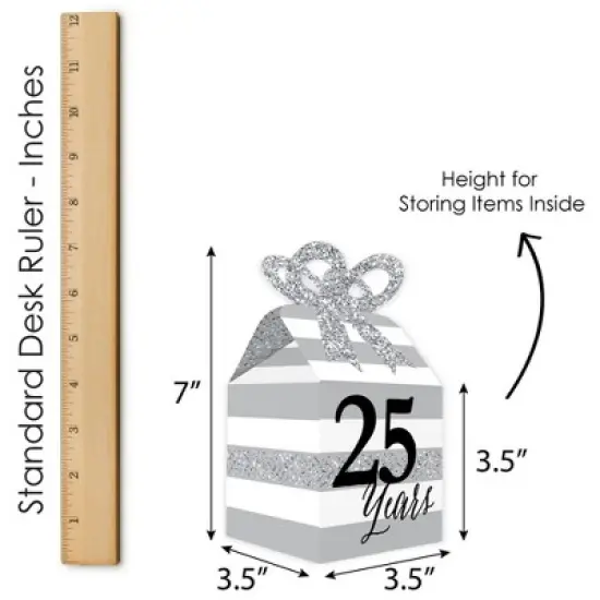 Big Dot of Happiness We Still Do - 25th Wedding Anniversary - Square Favor Gift Boxes - Anniversary Party Bow Boxes - Set of 12 image {5}