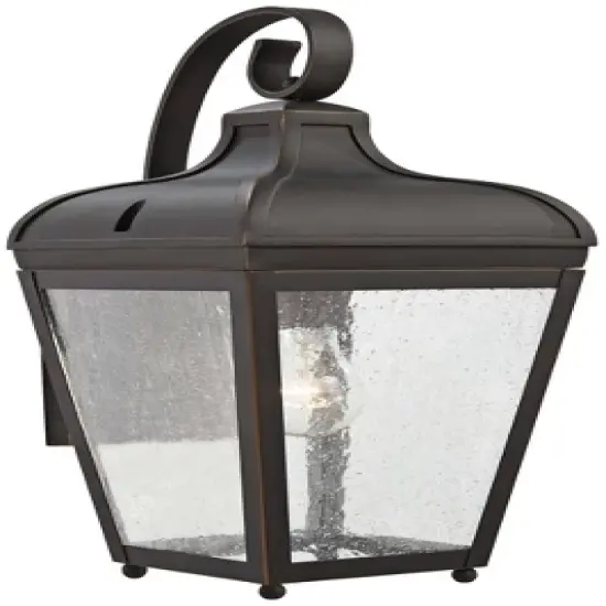 Minka Lavery Rustic Outdoor Wall Light Fixture Oil Rubbed Bronze 16 1/4" Clear Seeded Glass for Post Exterior Porch Yard Patio image {1}