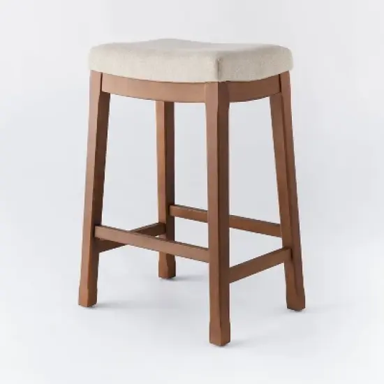 Candor Wood and Upholstered Saddle Counter Height Barstool - Threshold&trade; image {8}