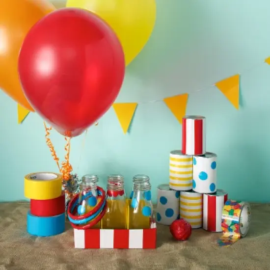 Duck Color Duct Tape Bright Rainbow Pack, Neon Pink, Neon Orange, Yellow, Neon Green, Blue and Purple, 6 Rolls - 105 Yards Total image {5}