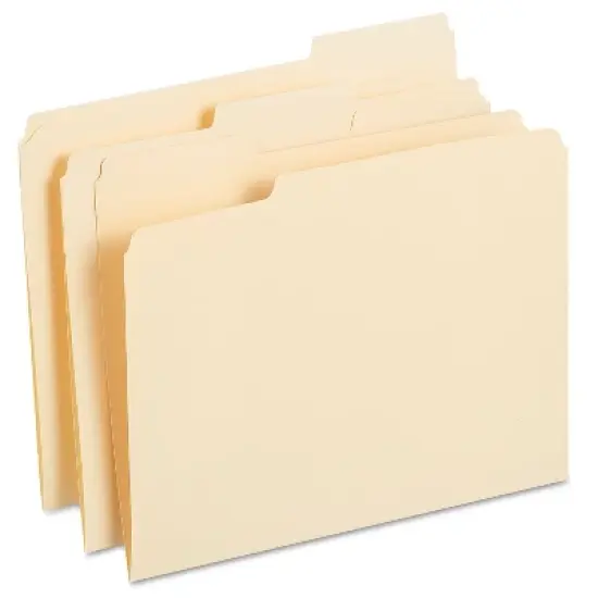 MyOfficeInnovations 3 Tab Manila File Folders with Reinforced Tabs Letter 250/Box 502677 image {5}