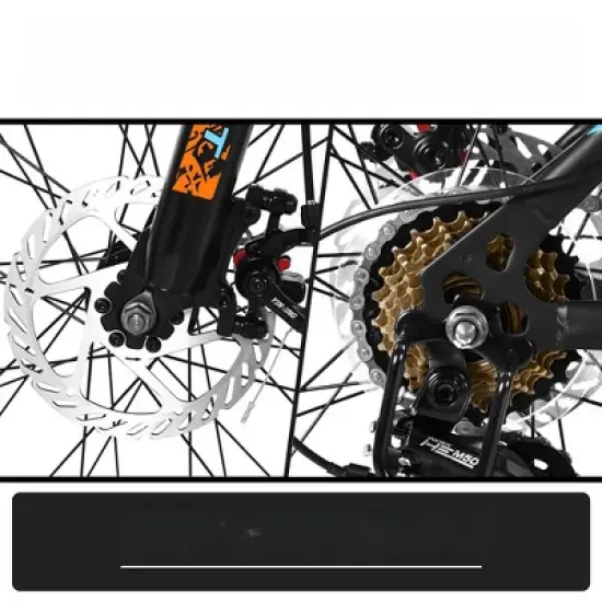 INFURNIC 21 Speed 26 Inch Mountain Bike for Adults Teens Men Women Hardtail MTB with Disc Brakes for Trail Commuting, Blue, 71"*25"*39.3" image {3}