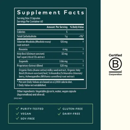 Gaia Herbs Adrenal Health Daily Support - Herbal Supplement to Help Maintain Healthy Energy and Stress Levels image {1}