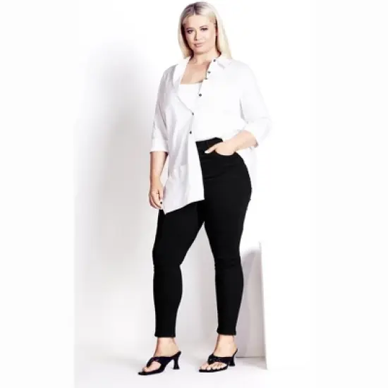 Women's Plus Size Bella Skinny Jean - black | ARNA YORK image {4}