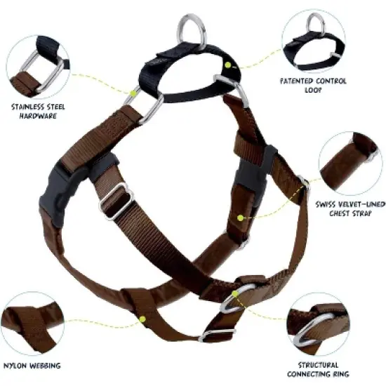 2 Hounds Design Freedom No Pull Dog Harness Medium Brown image {1}