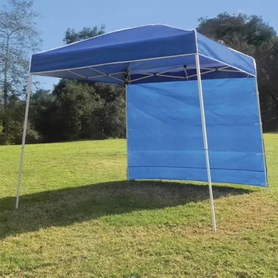 Z-Shade 10 by 10 Foot Instant Pop Up Shade Canopy Tent with 10 Foot Angled Leg Canopy Tent Taffeta Attachment for Beaches, Backyards, or Events, Blue image {4}