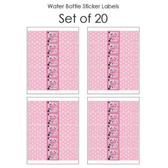 Big Dot of Happiness Pawty Like a Puppy Girl - Pink Dog Baby Shower or Birthday Party Water Bottle Sticker Labels - Set of 20 image {2}