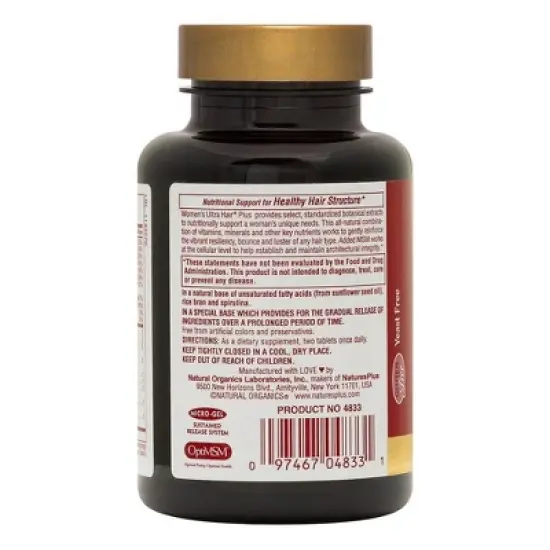 Women's Ultra Hair Plus Sustained Release Tablets by Nature's Plus  -  60 Tablet image {2}