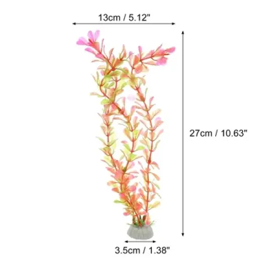 Unique Bargains Aquarium Plants Decorations Artificial Aquatic Plant Pink Green image {3}