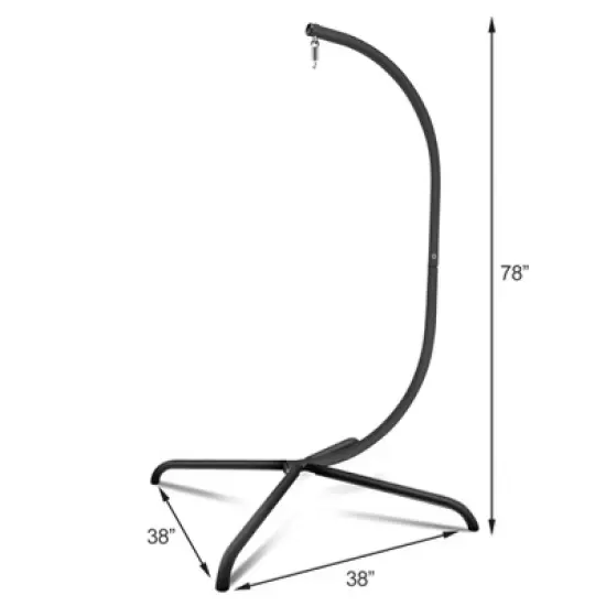 FIONECA Heavy-Duty Steel Hammock Swing Chair C-Stand &uml;C Indoor/Outdoor Hanging Chair Stand, Black image {1}