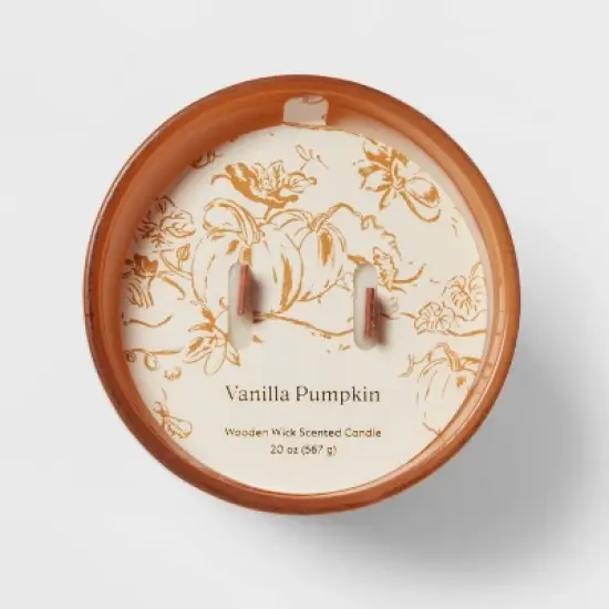 20oz Glass Woodwick Vanilla Pumpkin Candle - Threshold&trade; image {4}