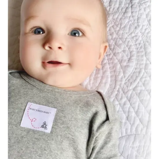 Burt's Bees Baby&reg; Organic Cotton 5pk Short Sleeve Bodysuit Set - Heather Gray image {3}