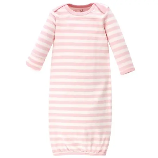 Touched by Nature Baby Girl Organic Cotton Long-Sleeve Gowns 3pk, Petals, 0-6 Months image {2}