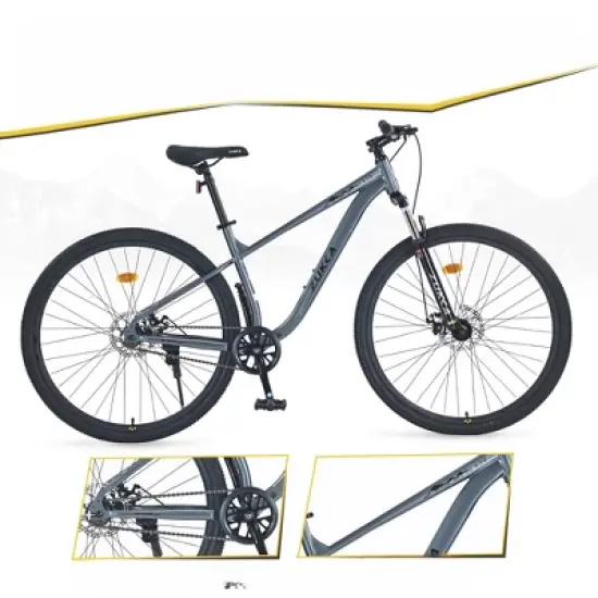 INFURNIC Bicycles, 29 Inch Mountain Bike for Men Women Boys and Girls, Mountain Bike with Single Speed, Gray, 70.8"*27.1"*40.9" image {2}