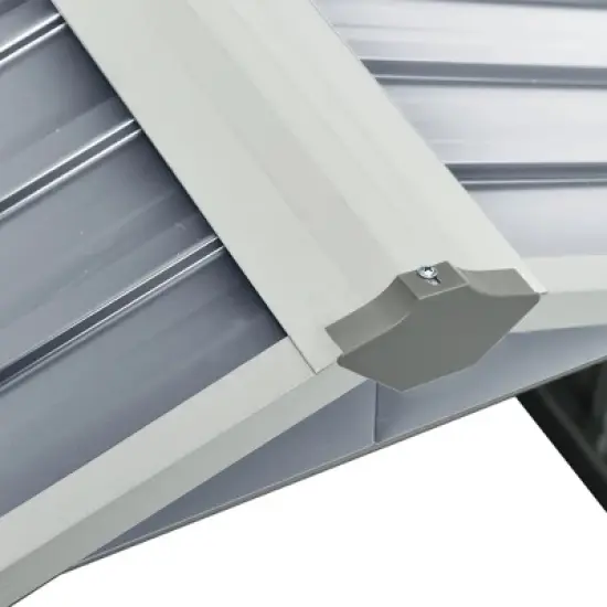 vidaXL Garden Shed Grey Galvanized steel Standard Durable Garden Shed image {6}