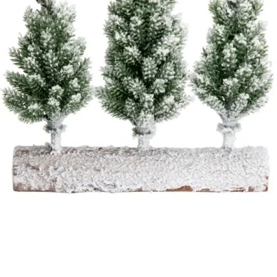 Northlight Frosted Pine Tree Trio Christmas Decoration - 8" - Unlit image {6}