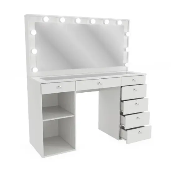 Leila Lighted Makeup Vanity - Boahaus image {6}