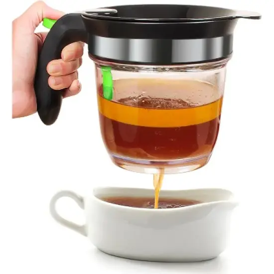 Vondior 4-Cup Fat Separator with Bottom Release, Oil Strainer, and 3-in-1 Peeler - Kitchen Gadgets for Cooking image {9}