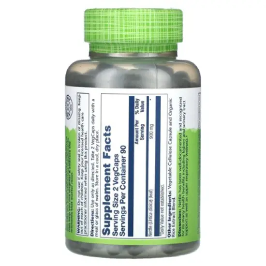Solaray True Herbs, Nettle, 180 VegCaps (450 mg per Capsule) image {1}