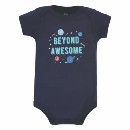 Hudson Baby Infant Boy Cotton Bodysuits, Space image {2}