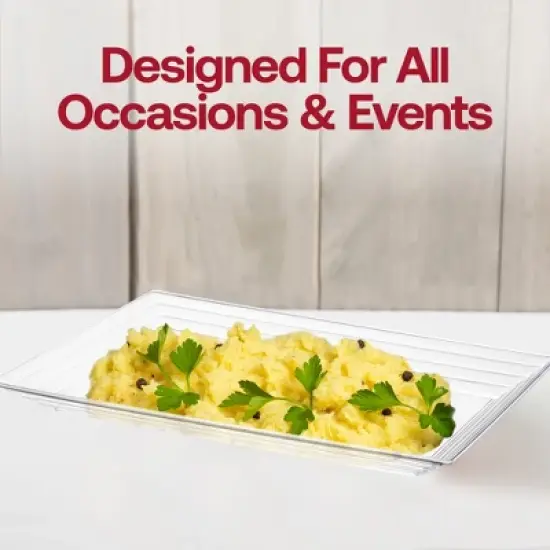 Smarty Had A Party 11" x 16" Clear Rectangular Plastic Serving Trays - 24 pcs image {4}