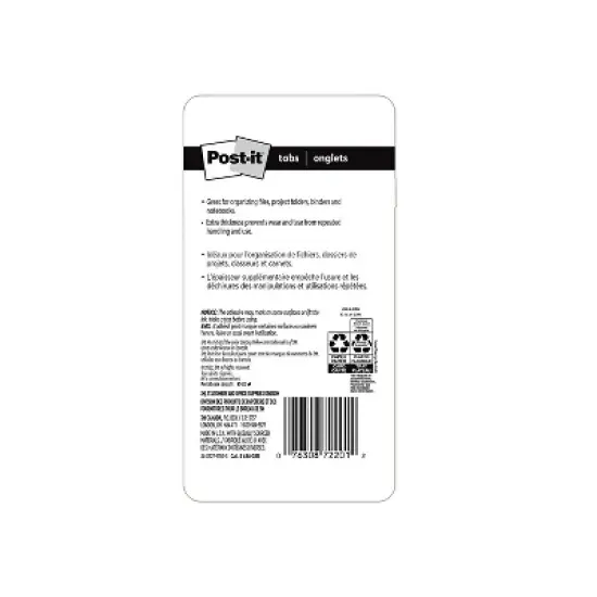 Post-it File Tabs 1 x 1 1/2 Blue/Green/Red 66/Pack 686GBR image {1}