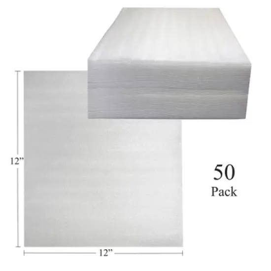UBMOVE Pack of 50 Foam Sheets (12" x 12"), 1/16" Thick Cushioning Wrap image {1}