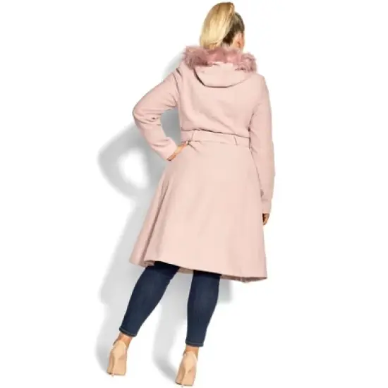 Women's Plus Size Miss Mysterious Coat - blush | CITY CHIC image {2}