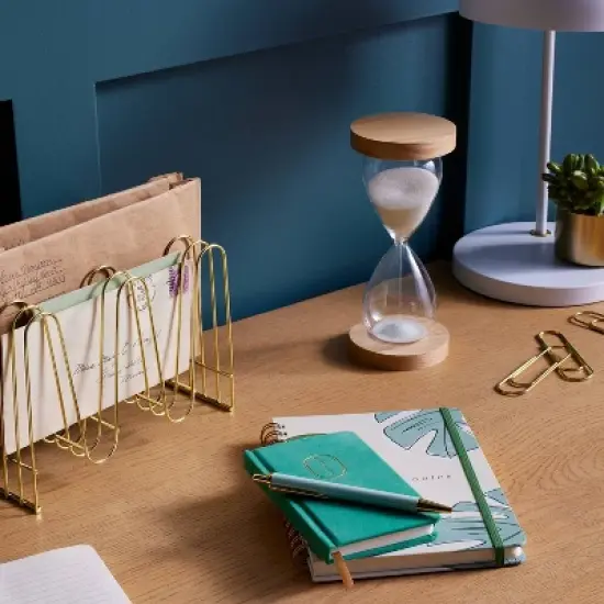 Narrow Ruled Journal 5.75"x8" Twin Wire Printed Palm Leaves - Threshold&trade;: Hard Cover Notebook for Teens & Adults, 240 Pages image {1}