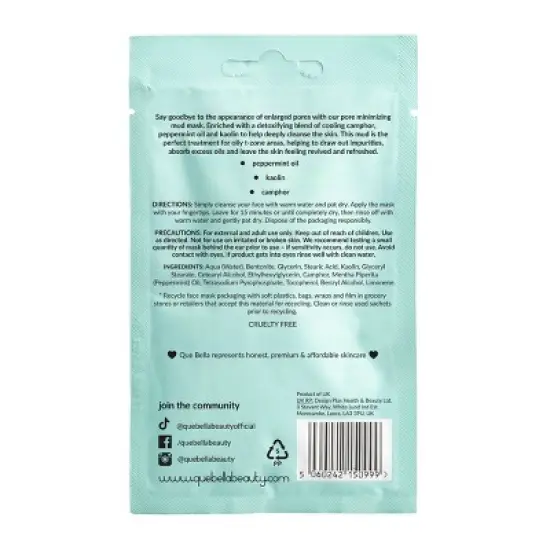 Que Bella Pore Minimizing Mud Mask - 0.5oz image {2}