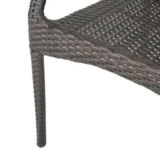 Christopher Knight Home Outdoor Wicker Stacking Dining Chairs (Set of 2), Multibrown image {7}