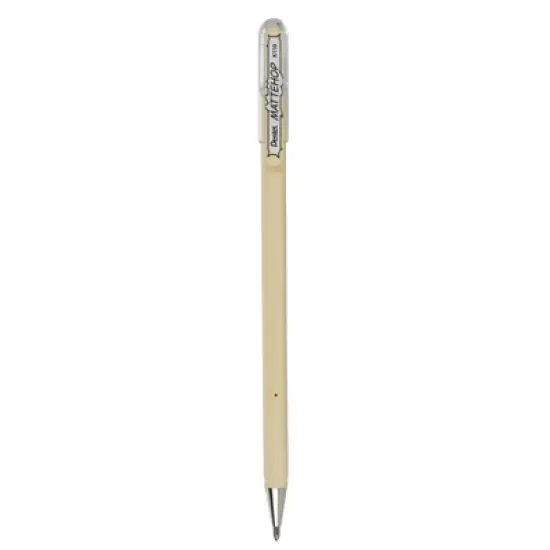 Pentel Arts Hybrid MATTEHOP Gel Roller, 1.0mm, Matte Ivory White Ink, Pack of 12 image {1}