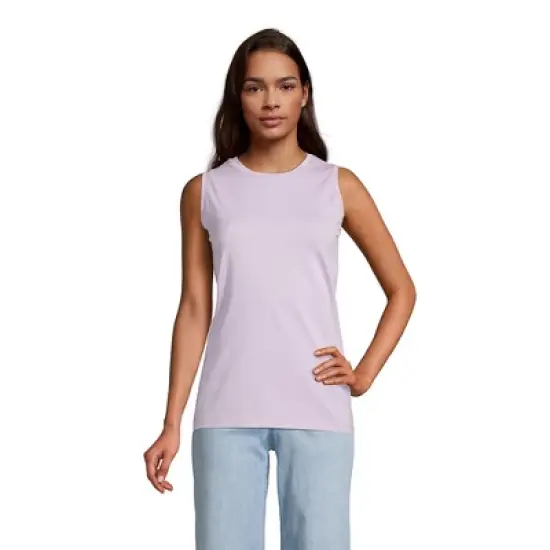 Lands' End Women's Supima Cotton Crew Neck Tank Top image {7}